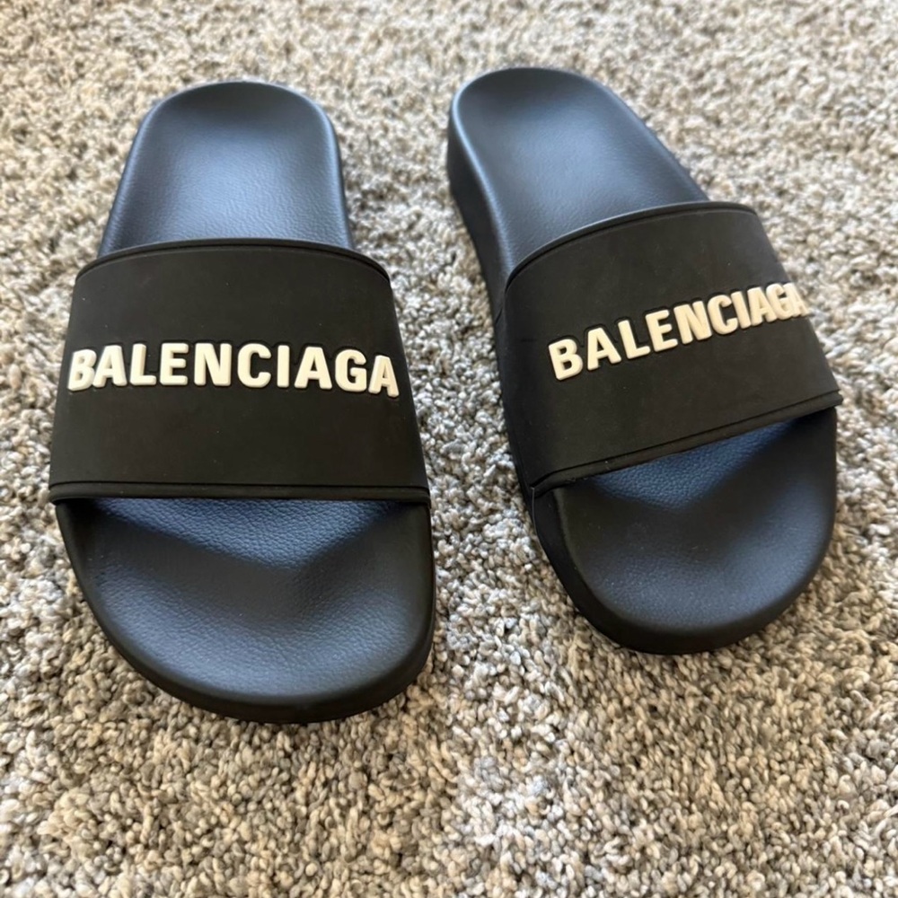 Balenciaga Black Slide Sandals